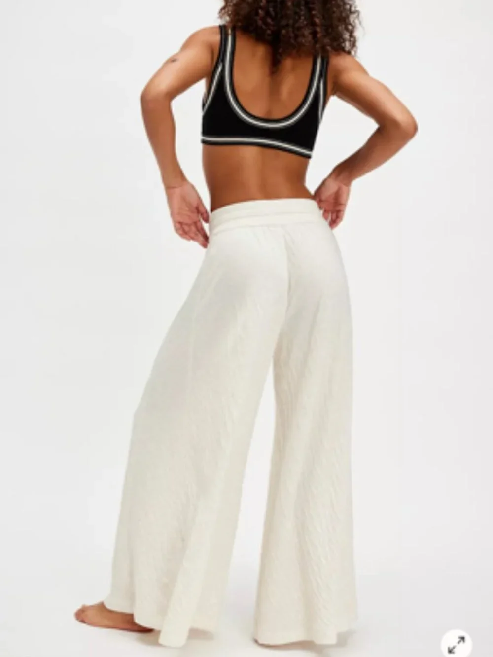 NWT Free People Wait A Minute Wide-Leg Lounge Pants Oatmeal Heather
